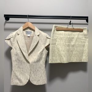 Gold and cream top and mini skirt set.  h&m size 6